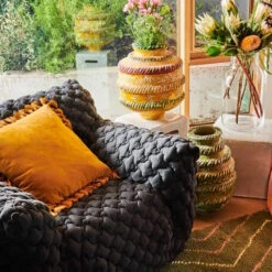 Kip And Co | Velvet Tassel Cushion | Pecan -Simple Play Stories Kip Co Pecan Velvet Tassel Cushion 4