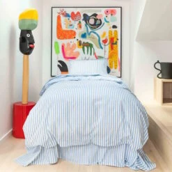 Kip And Co | Seaside Stripe Organic Cotton Quilt Cover -Simple Play Stories Kip Co Seaside Stripe Organic Cotton Pillow Cases 2 842284e3 175d 4aba 8a5a 843946d26208