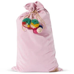 SECONDS Kip And Co | Velvet Santa Sack | Pink Parfait