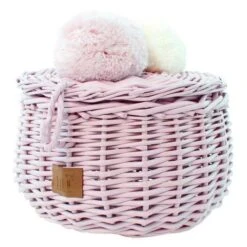 Lilu | Wicker Basket | Small | Dusty Pink