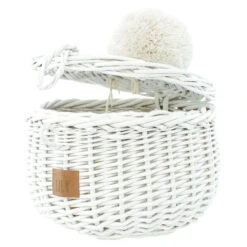 Lilu | Wicker Basket | Small | White -Simple Play Stories Lilu Wicker Basket Small White. 2jpg