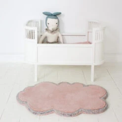 Little P | Silver Lining Cloud Rug | Doll's Size Blossom Pink LAST ONE! -Simple Play Stories Little P for Little People Mini Silver Lining Cloud Rug Dolls