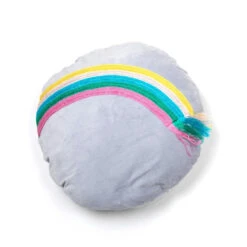 Little P | Rainbow Velvet Cushion Cover | Grey