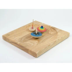 Mader | Wooden Plate For Spinning Tops | 25cm -Simple Play Stories Mader Wooden Plate for Spinning Tops Ash 25cm 2