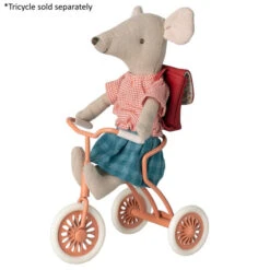 Maileg | Mouse Tricycle Big Sister With Bag Red -Simple Play Stories Maileg Mouse Tricycle Big Sister with Bag Red 2