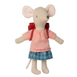 Maileg | Mouse Tricycle Big Sister With Bag Red