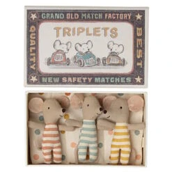 Maileg | Triplets Baby Mice In Matchbox -Simple Play Stories Maileg Triplets Baby Mice Matchbox 2