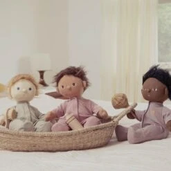 Olli Ella | Doll Basket | Nyla -Simple Play Stories Milk Tooth Olli Ella Dinkum Doll Pyjama Rose Pink Sage Green Lilac Doll Nyla Basket Wooden Hair Brush Bottle 0fd47f50 da82 41b1 b2e9 628b7c777c83