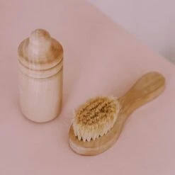 Olli Ella | Dinkum Doll Bottle | Wooden Toy -Simple Play Stories Milk Tooth Olli Ella Dinkum Doll Wooden Bottle Timber Hairbrush 2