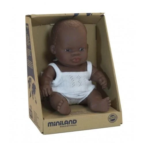 Miniland | Baby Doll 21cm | African Boy 2 Miniland | Baby Doll 21cm | African Boy - Image 2