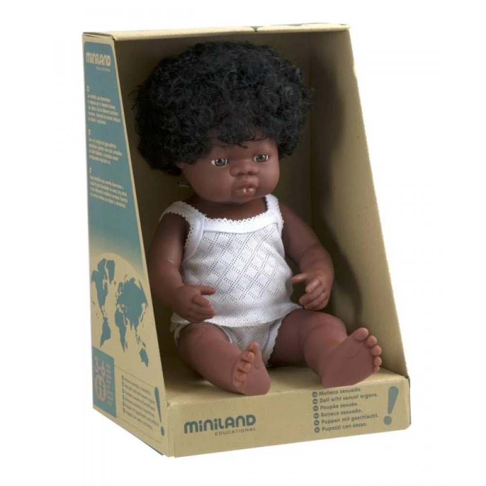 Miniland | Baby Doll 38cm | African Girl 1 Miniland | Baby Doll 38cm | African Girl