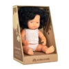 Miniland | Baby Doll 38cm | Black Curly Hair Caucasian Girl