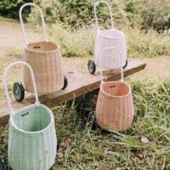 Olli Ella | Luggy Basket | Rose -Simple Play Stories OE LUGGY STRAW ROSE MINT WHITE 7a997624 7147 43c5 8e4d c512fe079332