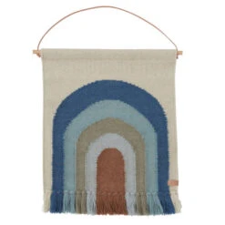 OYOY | Follow The Rainbow Mini Wall Rug | Pale Blue
