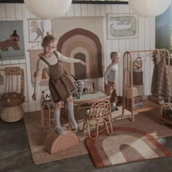 OYOY | Follow The Rainbow Wall Rug | Choko -Simple Play Stories OYOY Leopard Wall Hanging Dusty Blue Choko Wall Rug Rainbow