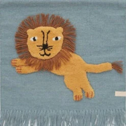 OYOY | Lion | Wall Hanging | Tourmaline Blue -Simple Play Stories OYOY Living Design Jumping Lion Wall Hanging Hanger Tourmaline Blue 4