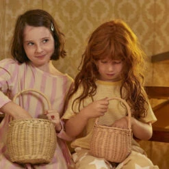 Olli Ella | Berry Basket | Rose -Simple Play Stories Olli Ella Berry Basket Rose Pink Big Berry Basket Straw 2