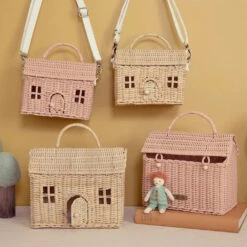 Olli Ella | Casa Bag | Rose Pink -Simple Play Stories Olli Ella Casa Bag Basket Rose 5