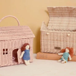 Olli Ella | Casa Clutch | Rose Pink -Simple Play Stories Olli Ella Casa Clutch Basket Rose 3