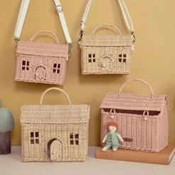 Olli Ella | Casa Clutch | Rose Pink -Simple Play Stories Olli Ella Casa Clutch Basket Rose 4
