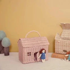 Olli Ella | Casa Clutch | Rose Pink -Simple Play Stories Olli Ella Casa Clutch Basket Rose 5
