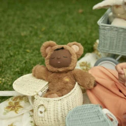 Olli Ella | Cozy Dinkum | Teddy Mini -Simple Play Stories Olli Ella Chalk Minichari Basket Cozy Dinkum Teddy Mini