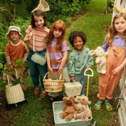 Olli Ella | Luggy Basket | Chalk -Simple Play Stories Olli Ella Chalk Vintage Blue Luggy Minichari Piki Basket Wonder Wagon 2