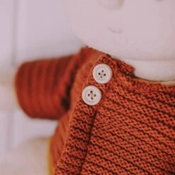 Olli Ella | Dinkum Doll Cardigan | Chestnut -Simple Play Stories Olli Ella Dinkum Doll Cardigan Chestnut 3