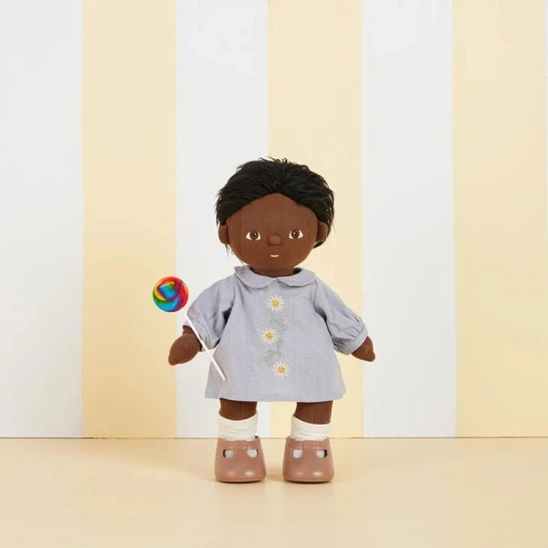 Olli Ella | Dinkum Doll Clothing | Daisy Dress Cornflower Blue 2 Olli Ella | Dinkum Doll Clothing | Daisy Dress Cornflower Blue - Image 2