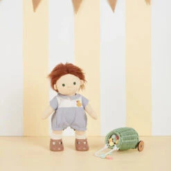 Olli Ella | Dinkum Doll Clothing | Ducky Romper Cornflower Blue -Simple Play Stories Olli Ella Dinkum Doll Cotton Ducky Romper Cornflower Blue