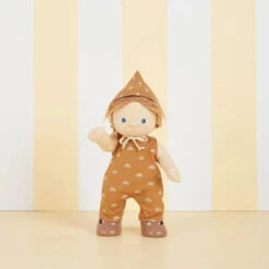 Olli Ella | Dinkum Doll Clothing | Rolo Romper Set Fawn -Simple Play Stories Olli Ella Dinkum Doll Cotton Rolo Romper Set Fawn 3
