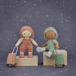 Olli Ella | Doll Luggy Basket | Rose -Simple Play Stories Olli Ella Dinkum Doll Luggy Rose Mint 2