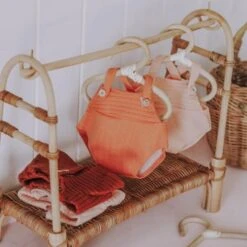 Olli Ella | Dinkum Doll Romper | Rust -Simple Play Stories Olli Ella Dinkum Doll Rompers Clothing Rack 5db900d0 73f5 4adf ba74 e79df96ef749