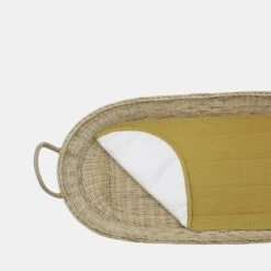 Olli Ella | Luxe Organic Cotton Liner | Mustard -Simple Play Stories Olli Ella Luxe Insert Organic Cotton Liner for Baby Change Basket Mustard 4
