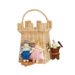 Olli Ella | Rattan Castle Bag -Simple Play Stories Olli Ella Rattan Castle Bag Milk Tooth