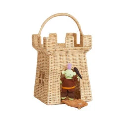 Olli Ella | Rattan Castle Bag -Simple Play Stories Olli Ella Rattan Castle Bag Oggy Ogre Milk Tooth