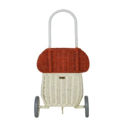 Olli Ella | Rattan Mushroom Luggy Basket Red -Simple Play Stories Olli Ella Rattan Mushroom Luggy Red 6