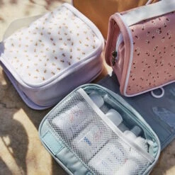 Olli Ella | See-Ya Wash Bag | Pink Daisies -Simple Play Stories Olli Ella See Ya Wash Bag Steel Blue 2 70e00327 5e8c 4b48 ae75 0d052fe05d08