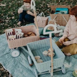 Olli Ella | Rattan Wonder Wagon | Rose -Simple Play Stories Olli Ella Wonder Wagon Vintage Blue Rose