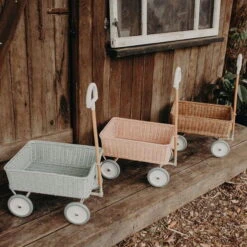 Olli Ella | Rattan Wonder Wagon | Rose -Simple Play Stories Olli Ella Wonder Wagon Vintage Blue Rose Natural 22