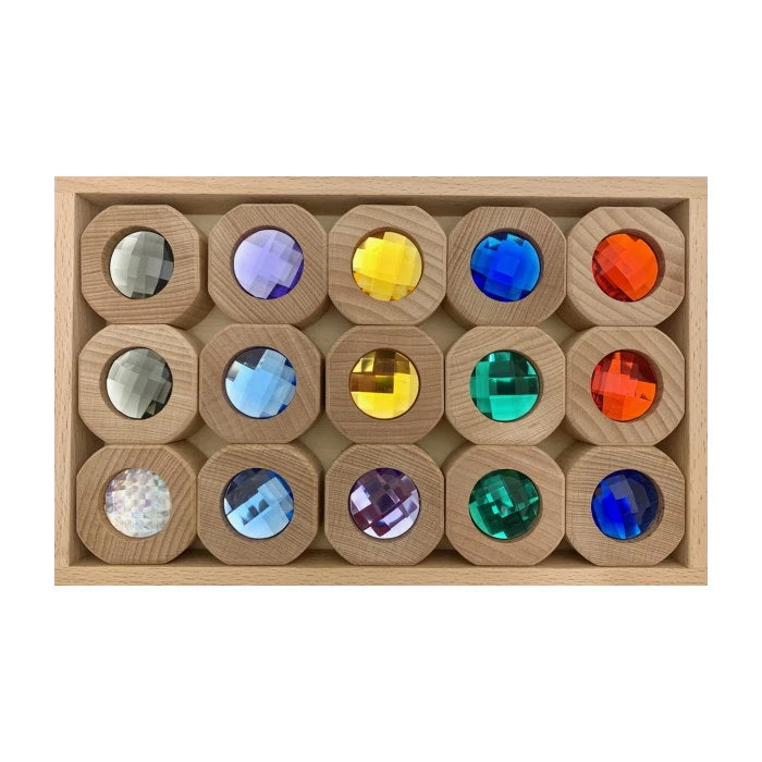 Papoose | Bitcoins | 15 Gem Blocks Rainbow In Tray 1 Papoose | Bitcoins | 15 Gem Blocks Rainbow In Tray