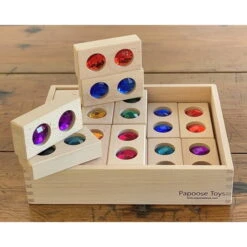 Papoose | 20 Double Gem Blocks In Tray -Simple Play Stories Papoose Double Gem Blocks 3