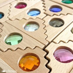 Papoose | Dutch Step Gables | 16 Gem Blocks In Tray -Simple Play Stories Papoose Dutch Step Gables 16 Blocks 10