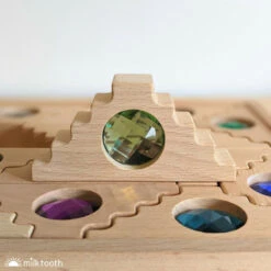 Papoose | Dutch Step Gables | 16 Gem Blocks In Tray -Simple Play Stories Papoose Dutch Step Gables 16 Blocks 11