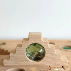 Papoose | Dutch Step Gables | 8 Cool Gem Blocks & 8 Warm Windows In Tray -Simple Play Stories Papoose Dutch Step Gables Block