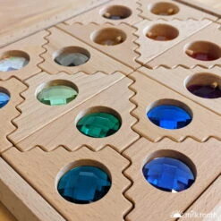 Papoose | Dutch Step Gables | 8 Cool Gem Blocks & 8 Warm Windows In Tray -Simple Play Stories Papoose Dutch Step Gables Mix Cool Blocks Warm Windows 3