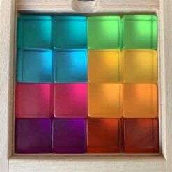 Papoose | Lucite Cubes 16 Bright Blocks With Tray