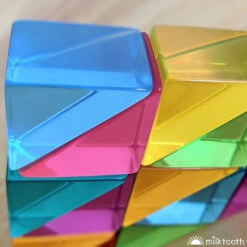 Papoose | Small Lucite Triangles | 32 Pieces With Tray -Simple Play Stories Papoose Lucite Small Triangles