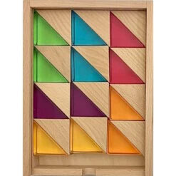 Papoose | Wood & Lucite Large Triangles | 24 Pieces With Tray