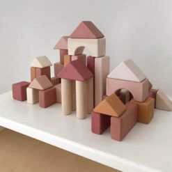 SABO Concept | Castle Building Blocks Pink & Mustard -Simple Play Stories SABO Concept Castle Building Blocks Pink Mustard 2